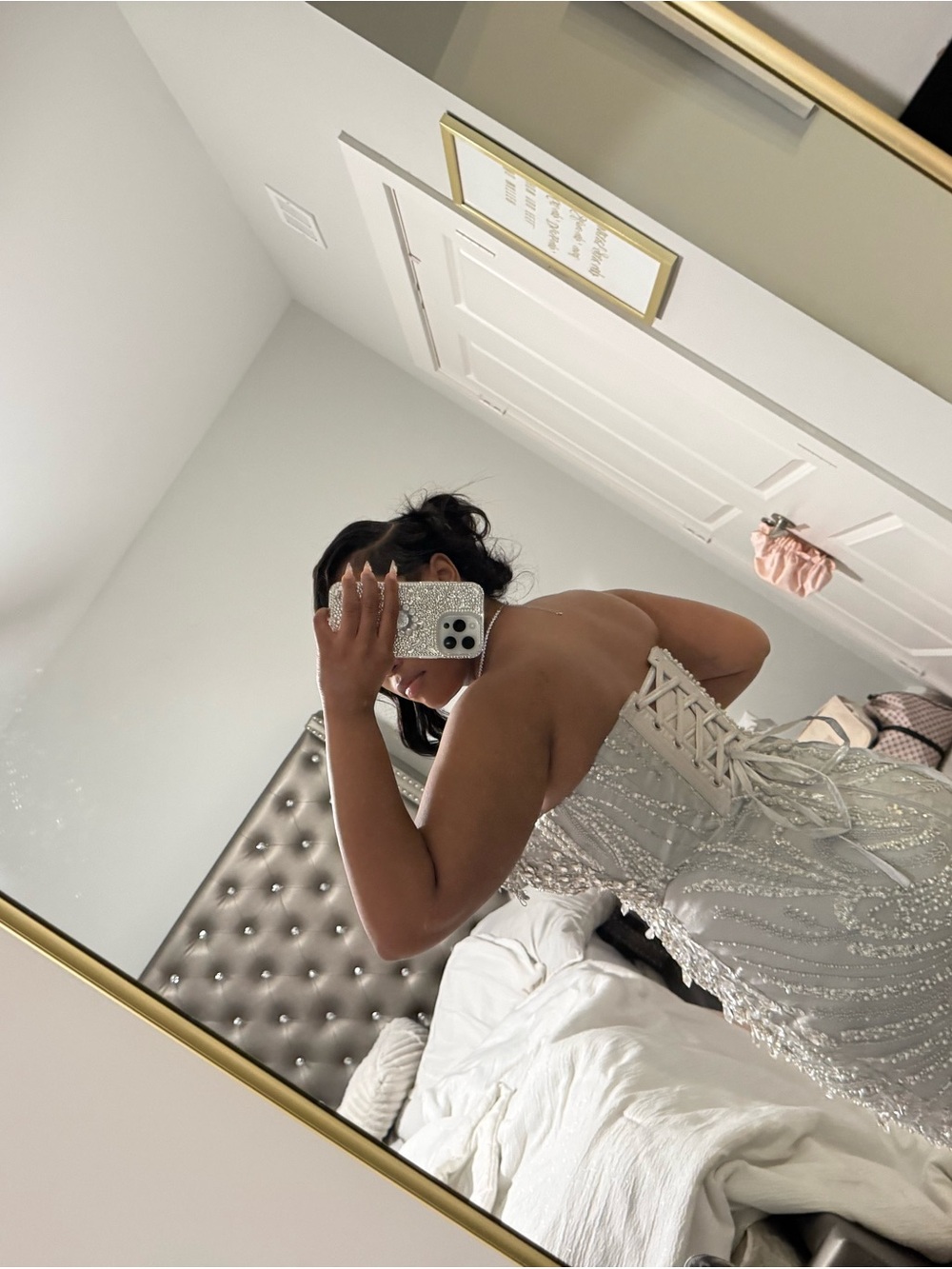 Custom made beaded prom dress - Picture 2 of 5